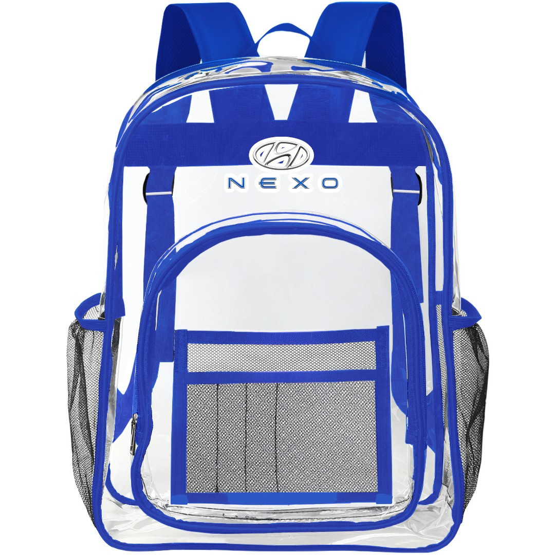 Hyundai Nexo Clear Backpack - Transparent See Through School Bag Hyundai Nexo Large Logo