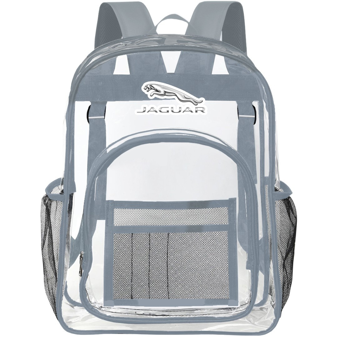 Jaguar Clear Backpack - Transparent See Through School Bag Jaguar Large Logo