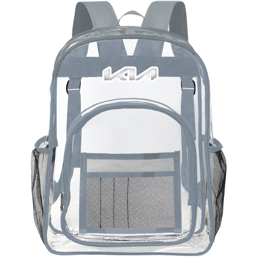 Kia Clear Backpack - Transparent See Through School Bag Kia Large Logo