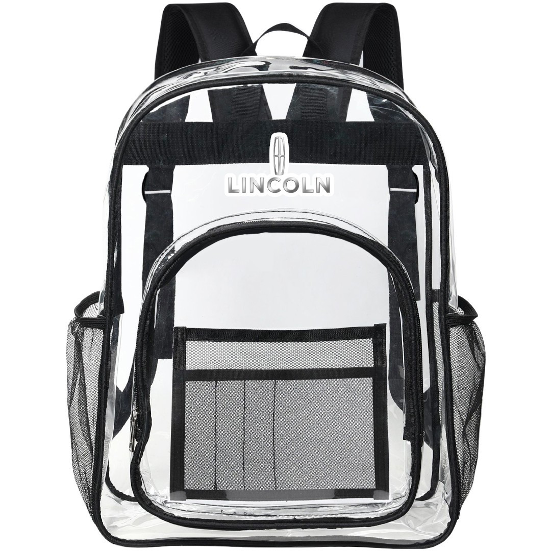 Lincoln Clear Backpack - Transparent See Through School Bag Lincoln Large Logo
