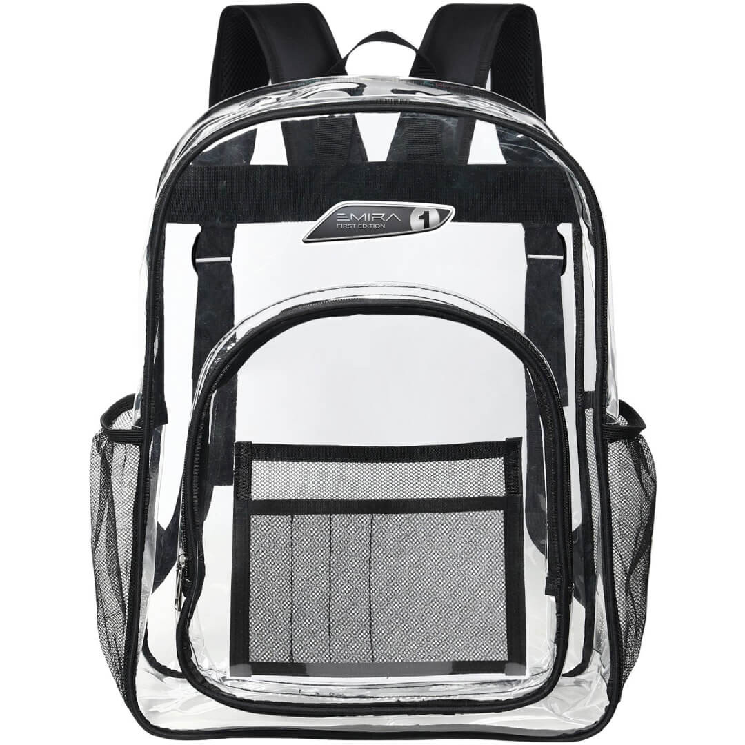 Lotus Emira First Edition Clear Backpack - Transparent See Through School Bag Lotus Emira First Edition Large Logo