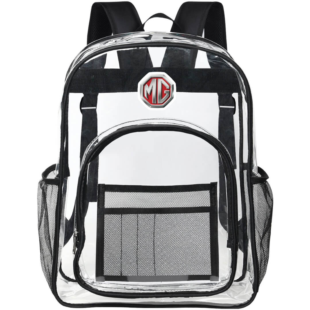 MG Clear Backpack - Transparent See Through School Bag MG Large Logo