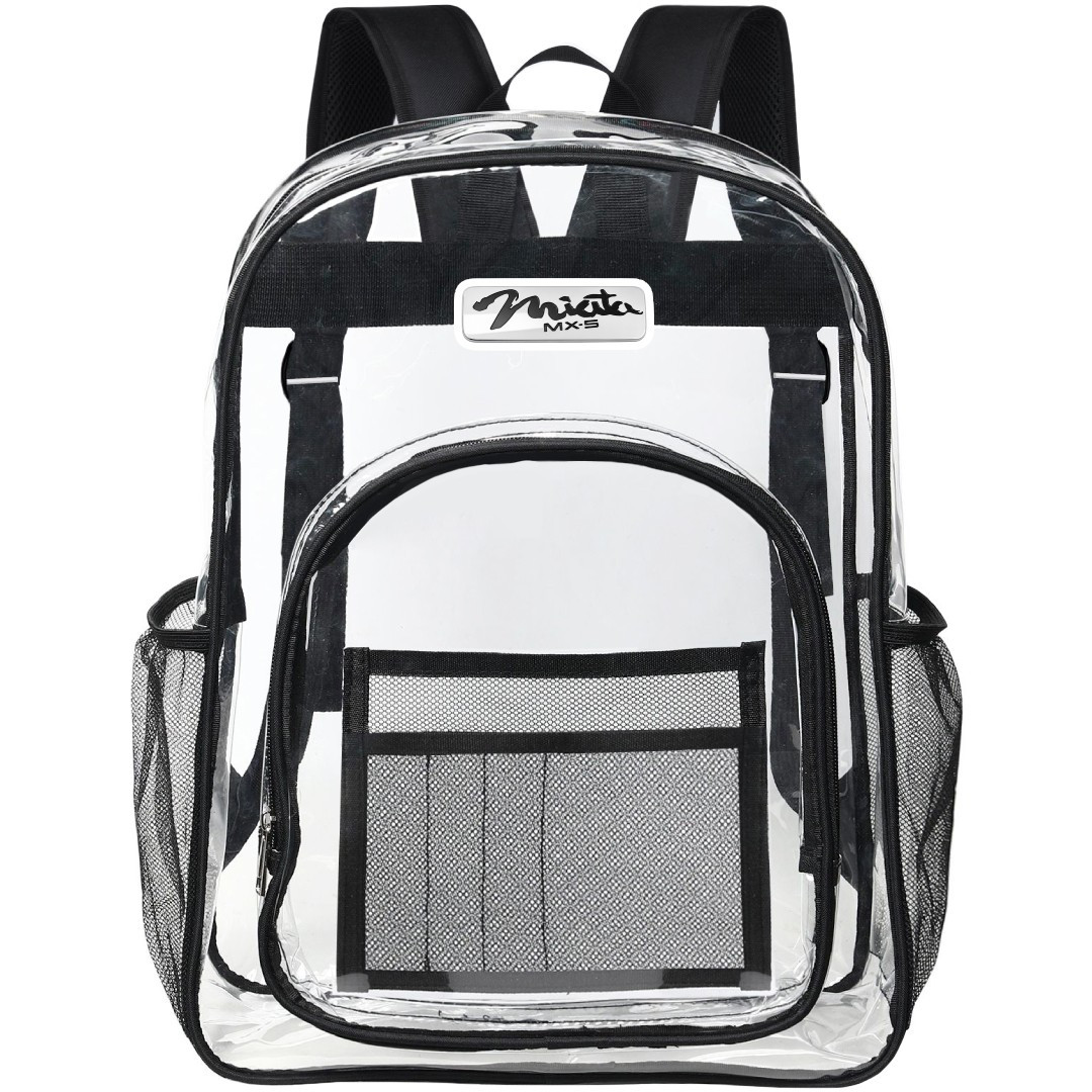 Mazda MX-5 Miata Clear Backpack - Transparent See Through School Bag Mazda MX-5 Miata Large Logo