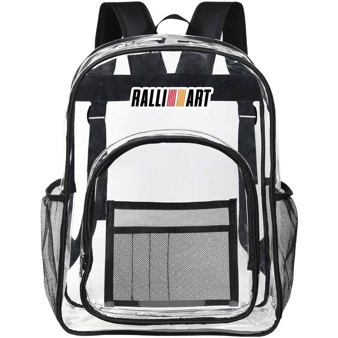 Mitsubishi Ralliart (Lancer) Clear Backpack - Transparent See Through School Bag Mitsubishi Ralliart (Lancer) Large Logo