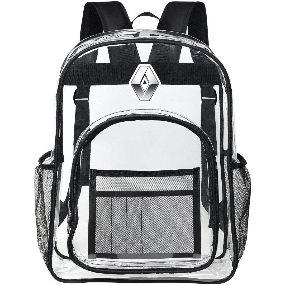 Renault Clear Backpack - Transparent See Through School Bag Renault Large Logo