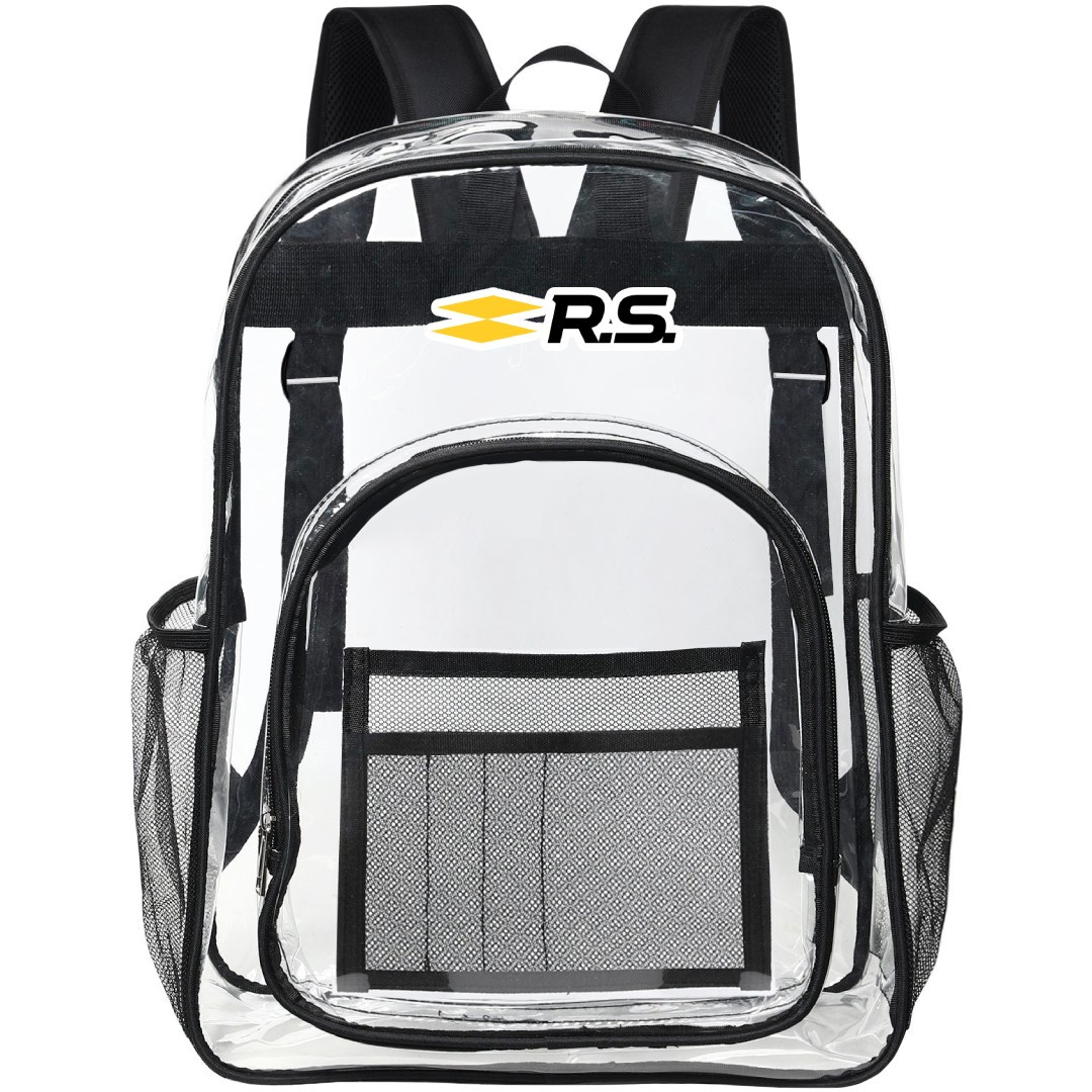 Renault Sport Clear Backpack - Transparent See Through School Bag Renault Sport Large Logo