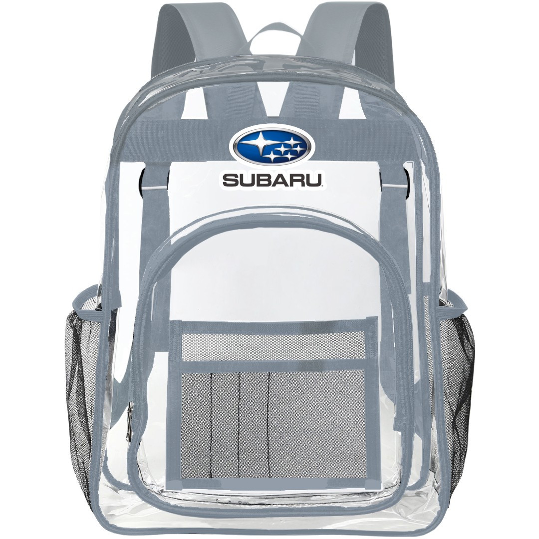 Subaru Clear Backpack - Transparent See Through School Bag Subaru Large Logo