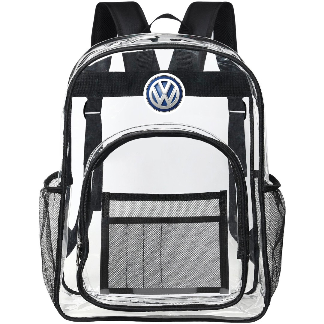 Volkswagen Clear Backpack - Transparent See Through School Bag Volkswagen Large Logo