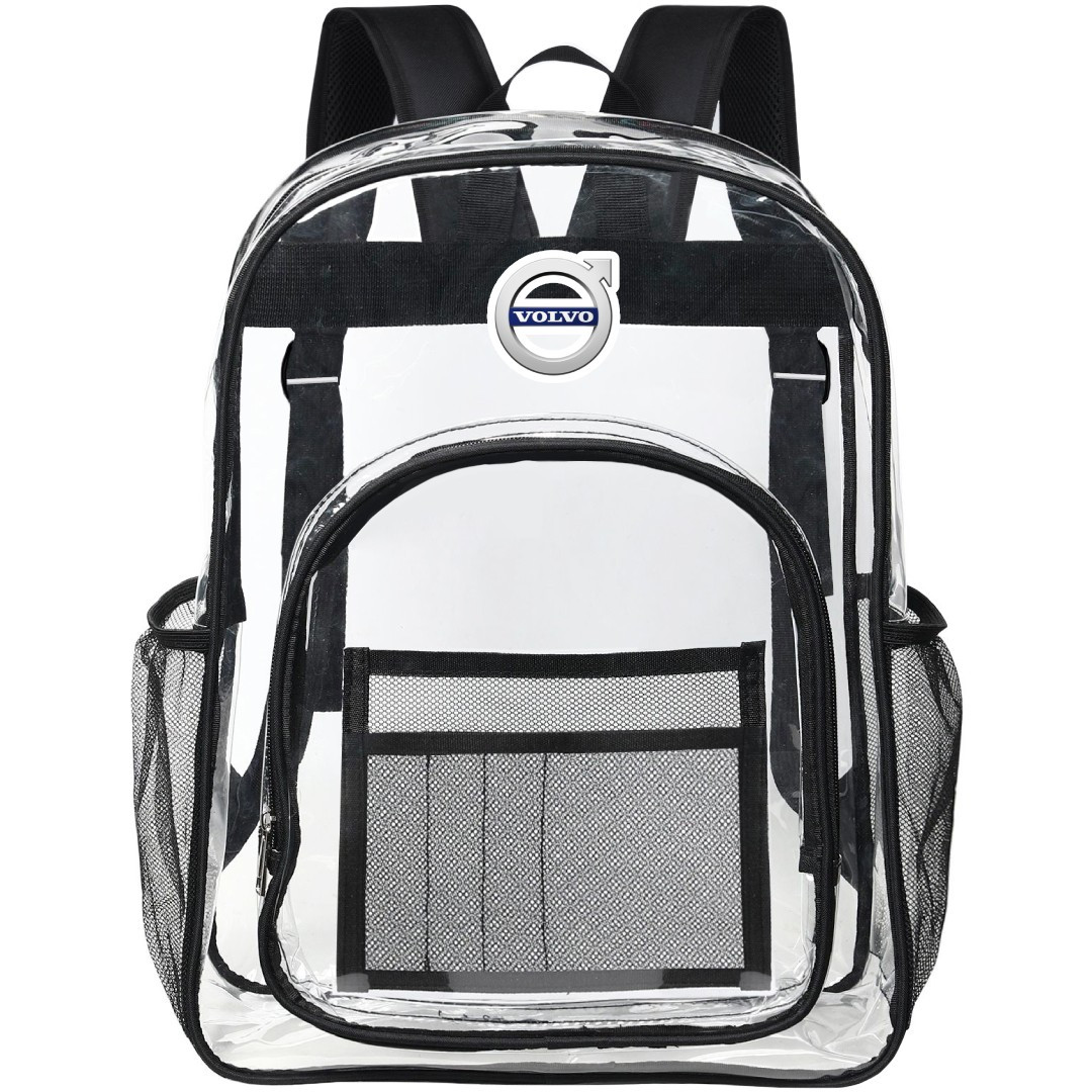 Volvo Clear Backpack - Transparent See Through School Bag Volvo Large Logo