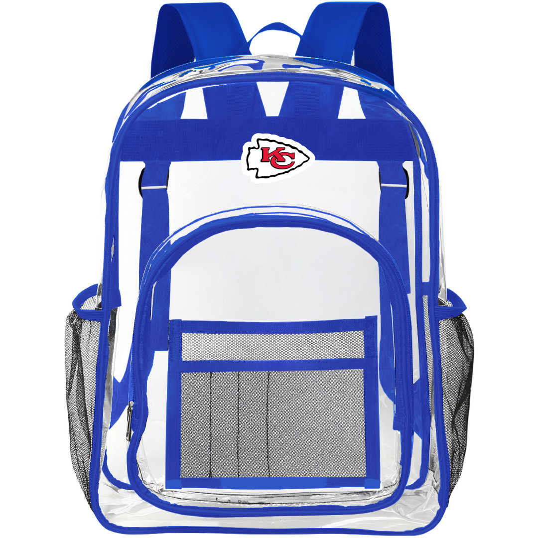 Kansas City Chiefs Clear Backpack - Transparent See Through School Bag Kansas City Chiefs Large Team Logo