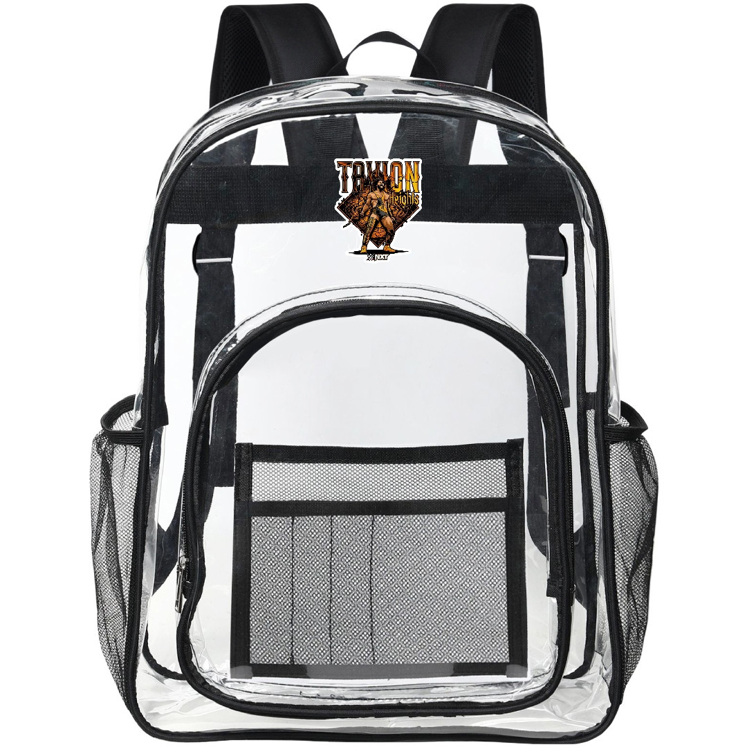 WWE Tavion Heights Clear Backpack - Transparent See Through School Bag Tavion Heights Shout Logo