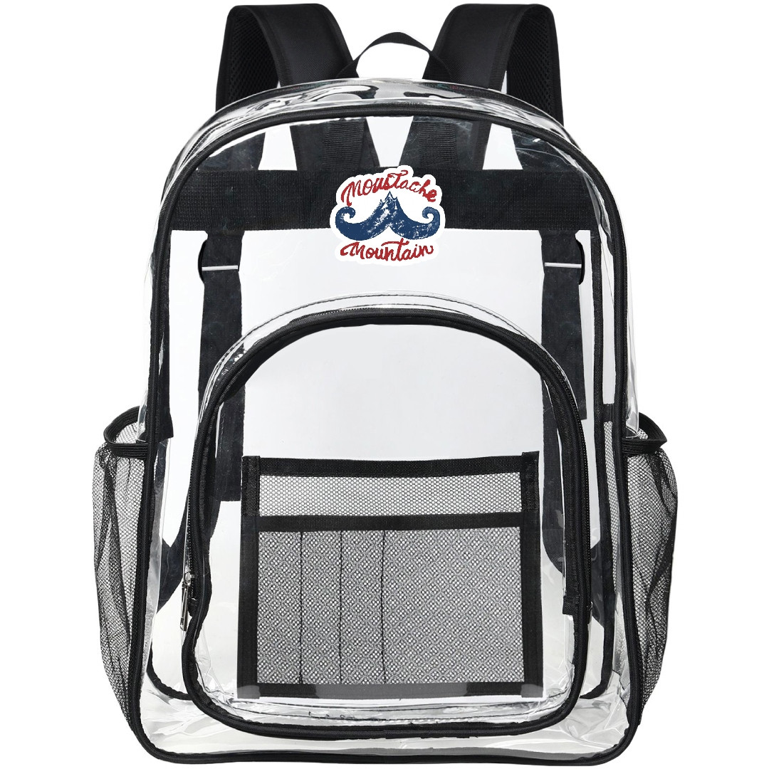WWE Tyler Bate Clear Backpack - Transparent See Through School Bag Tyler Bate Moustache Mountain Text Logo