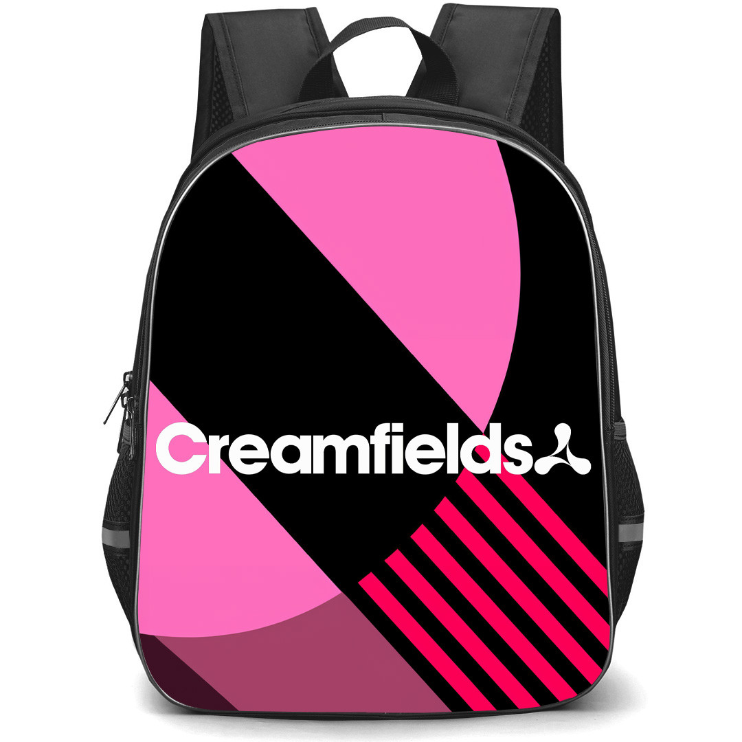 Creamfields Backpack StudentPack - Creamfields Logo On Black Pink Graphic Art