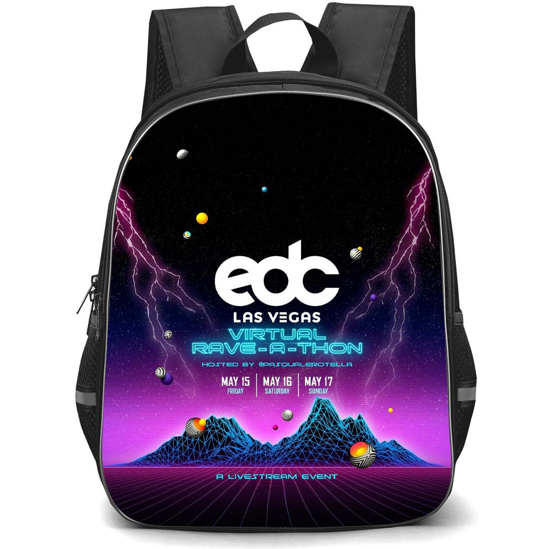 EDC Las Vegas Backpack StudentPack - EDC Las Vegas Livestream Event Poster Purple Background