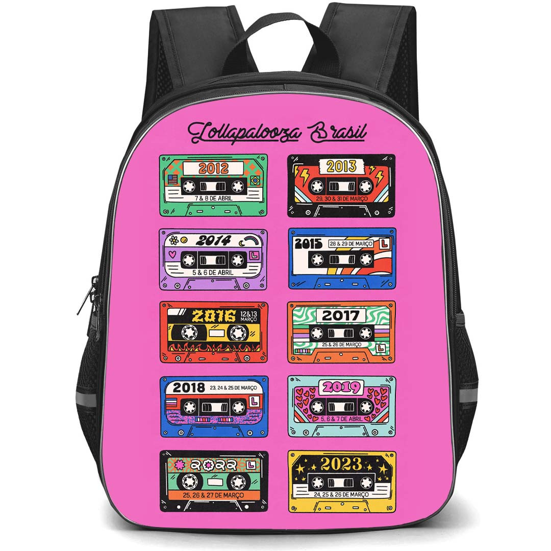 Lollapalooza Backpack StudentPack - Lollapalooza Brazil Music Festival 2013 - 2023 Pink Poster
