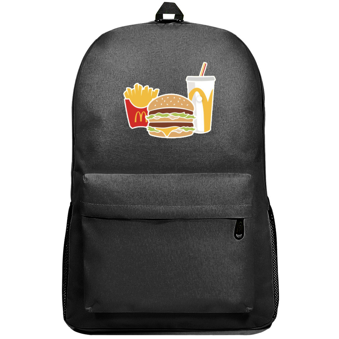 Mcdonald Backpack SuperPack - Mcdonald Combo Illustration on Yellow Background