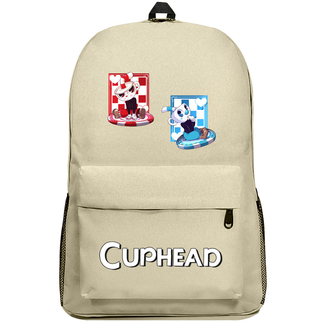 Cuphead Group Backpack SuperPack - Cuphead and Mugman Sitting On Poker Chip