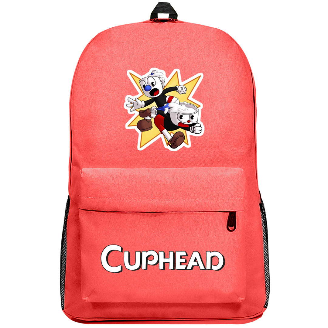 Cuphead Group Backpack SuperPack - Cuphead and Mugman Running Anime Art