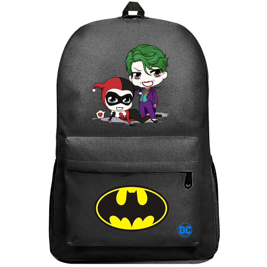 Batman Backpack SuperPack - Joker and Harley Quinn Chibi Art