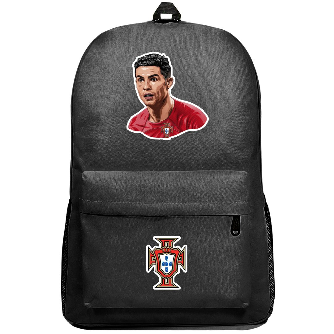 Cristiano Ronaldo Backpack SuperPack - Cristiano Ronaldo Portugal National Team Portrait Illustration Sticker Art
