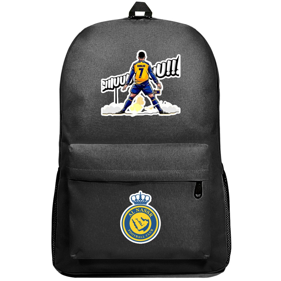 Cristiano Ronaldo Backpack SuperPack - Cristiano Ronaldo Al Nassr Signature Celebration Cartoon Art Sticker