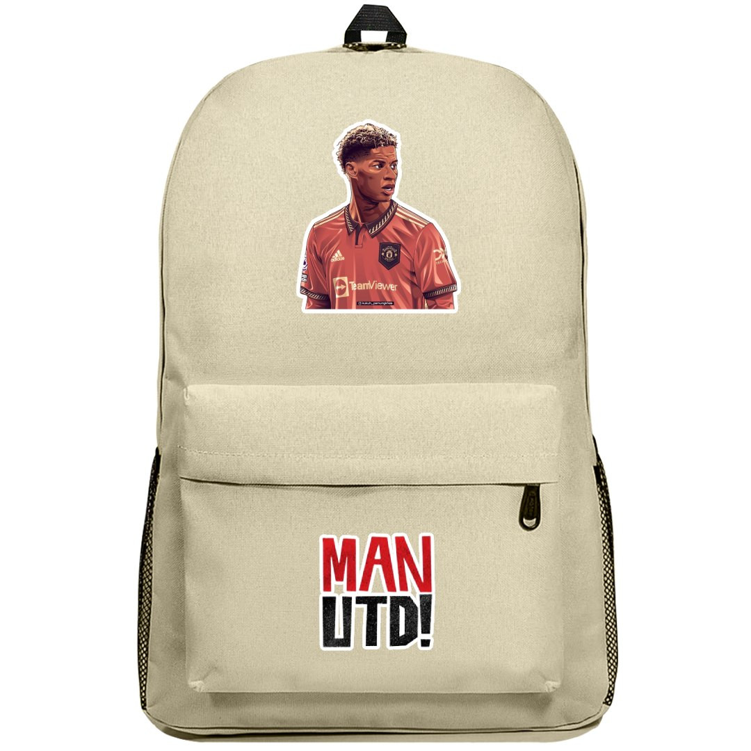 Marcus Rashford Backpack SuperPack - Marcus Rashford Manchester United Side Portrait Illustration Sticker Art