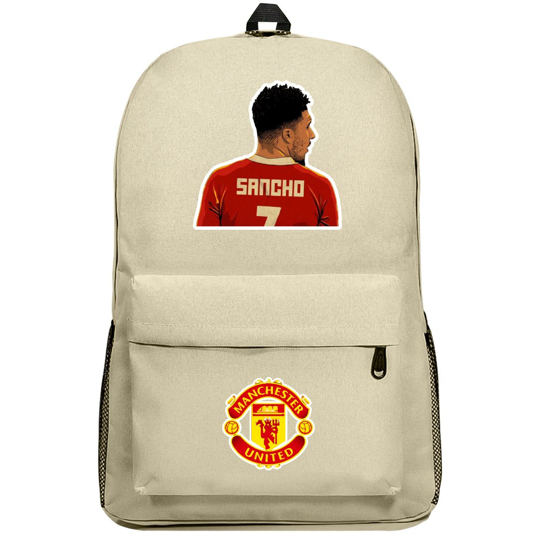 Jadon Sancho Backpack SuperPack - Jadon Sancho Manchester United Back Illustration Sticker Art