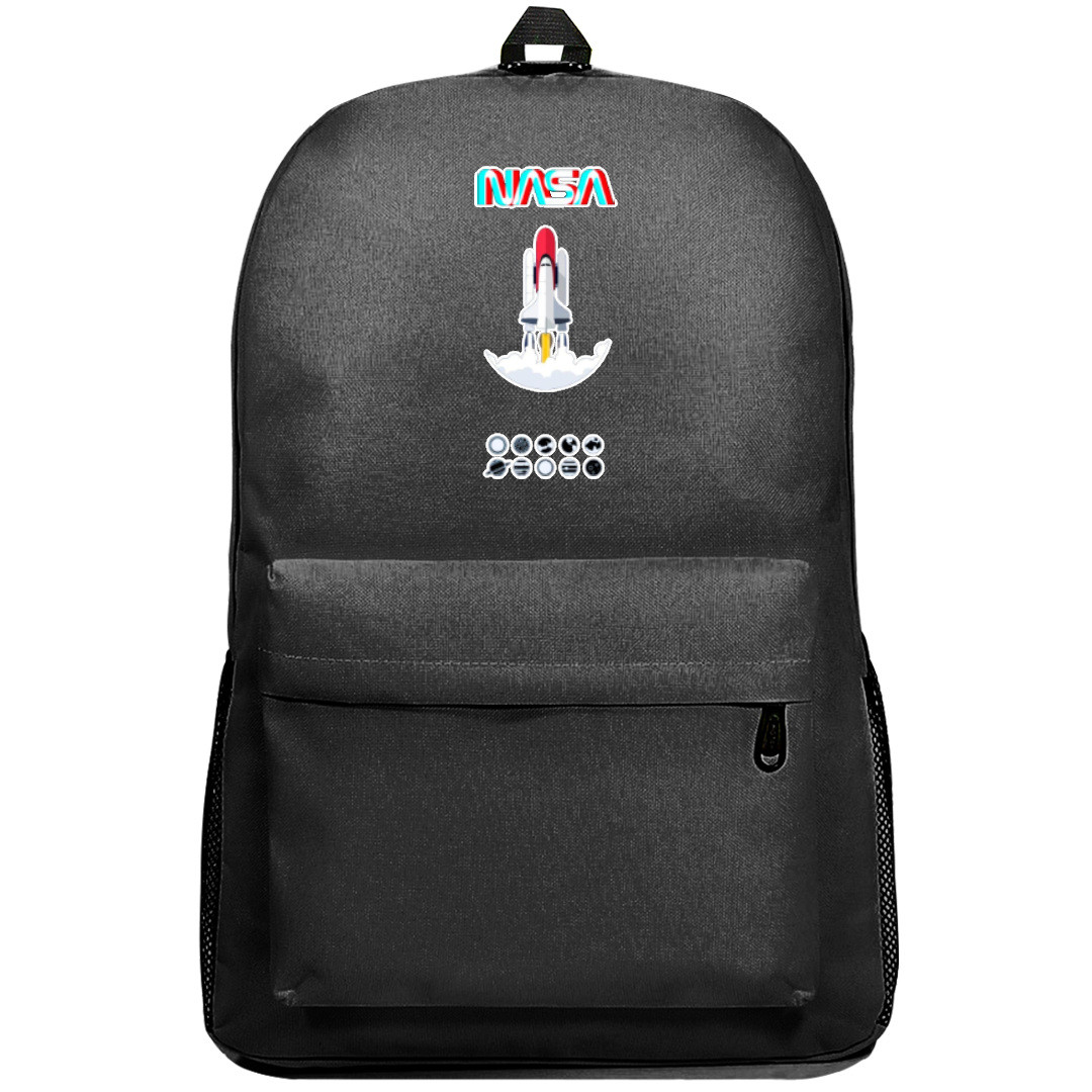 Nasa Backpack SuperPack - Nasa Rocket Launch Cartoon Art On Dark Background
