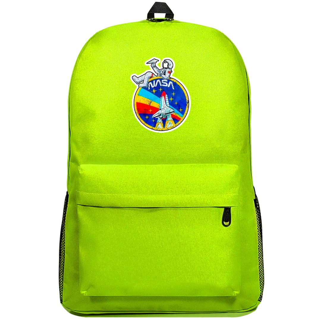 Nasa Backpack SuperPack - Nasa Retro Space Shuttle Cartoon Art On Black Background