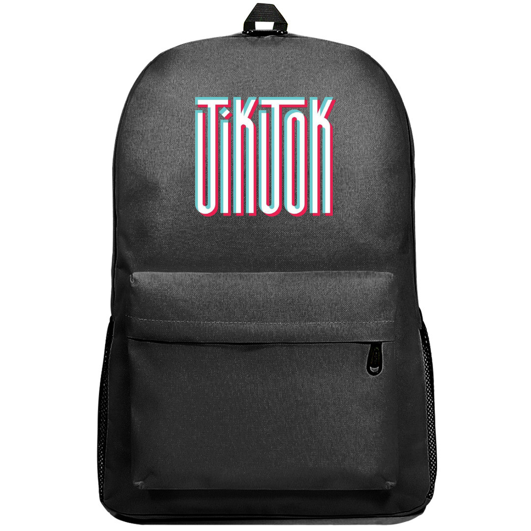 TikTok Backpack SuperPack - TikTok Old School Logo On Black Background