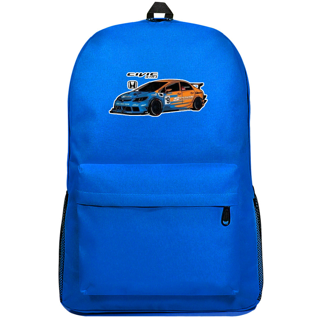 Honda Backpack SuperPack - Honda Civic Type R Illustration On White Background