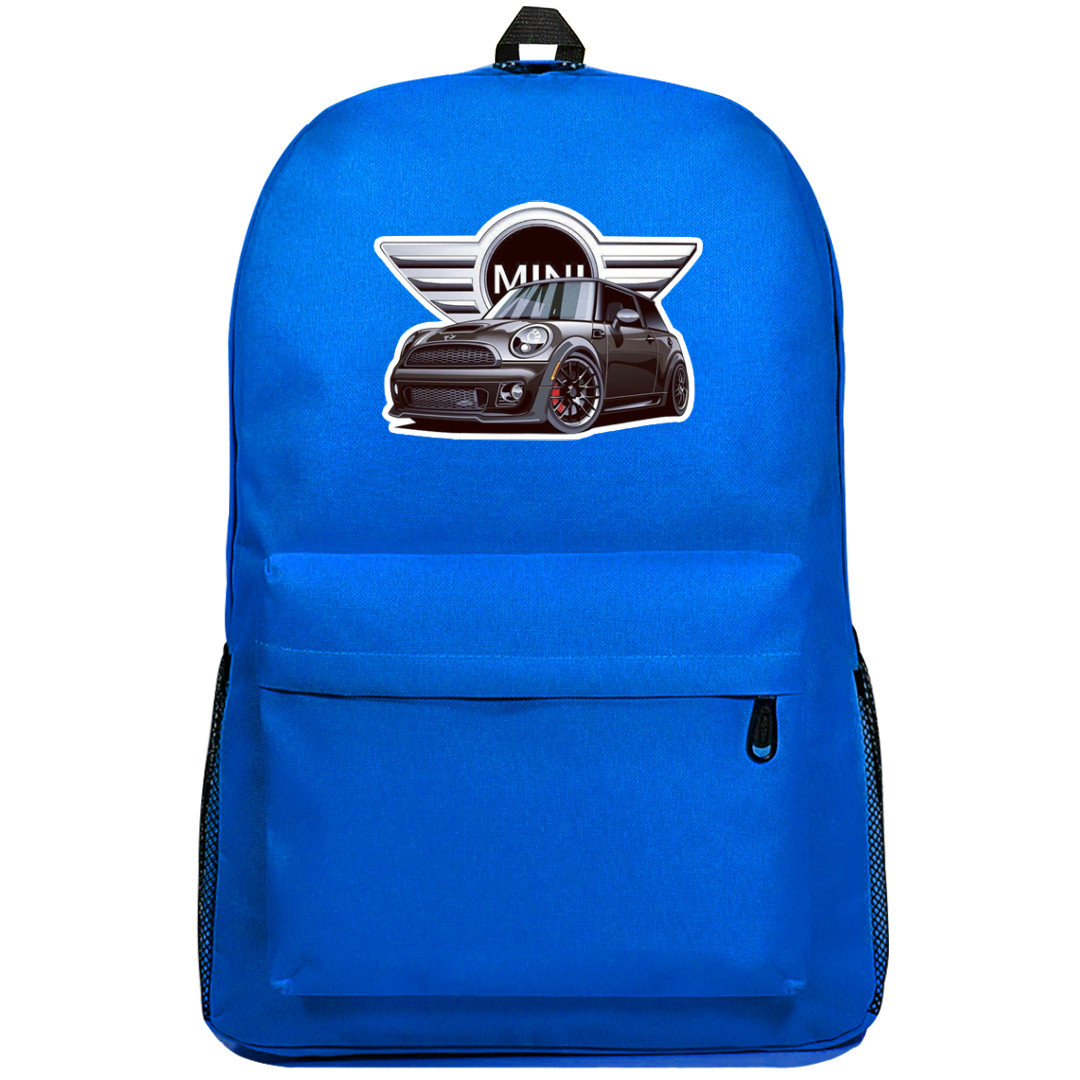 MINI Cooper Backpack SuperPack - MINI Cooper Black Sticker On Logo Background