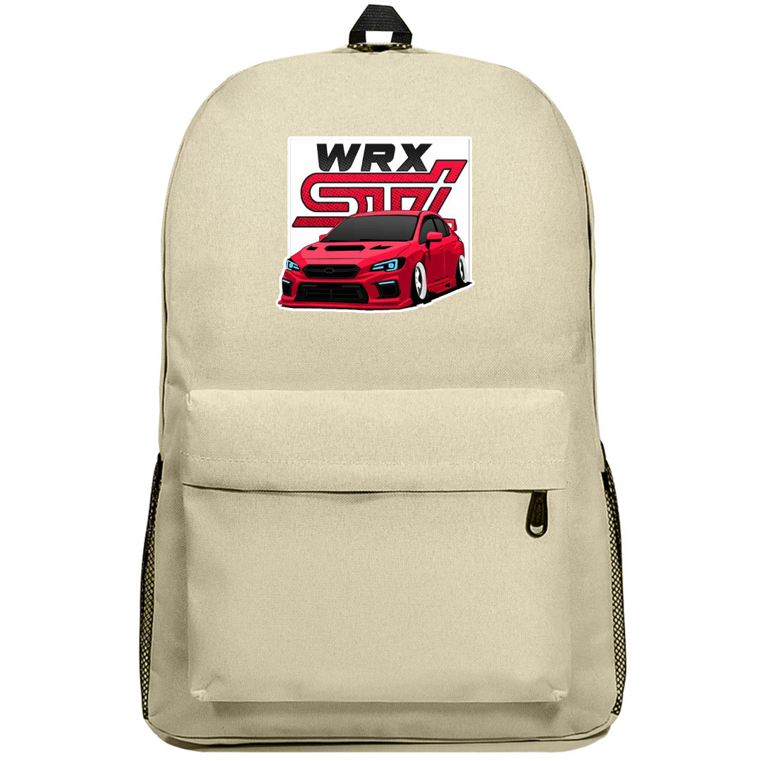 Subaru Backpack SuperPack - Subaru WRX Red Vector Illustration Art On Dark Background