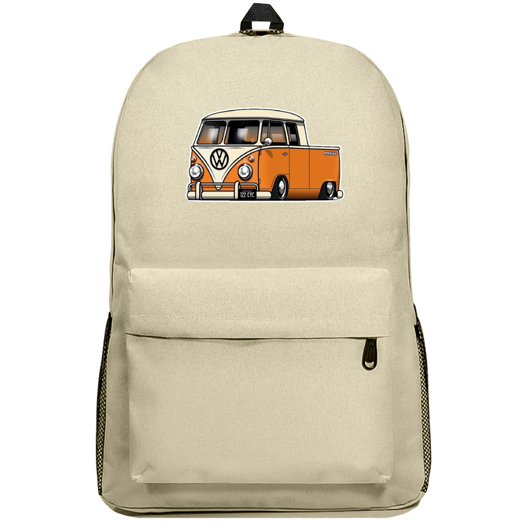 Volkswagen Backpack SuperPack - Volkswagen Retro 70s Truck Cartoon Art On White Background