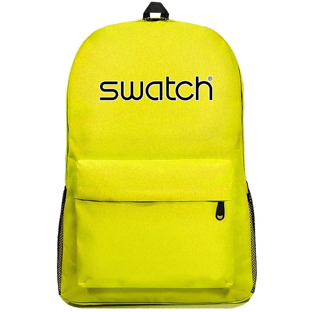 Famous Watch Brand Swatch Backpack SuperPack - Swatch Black Font Logo