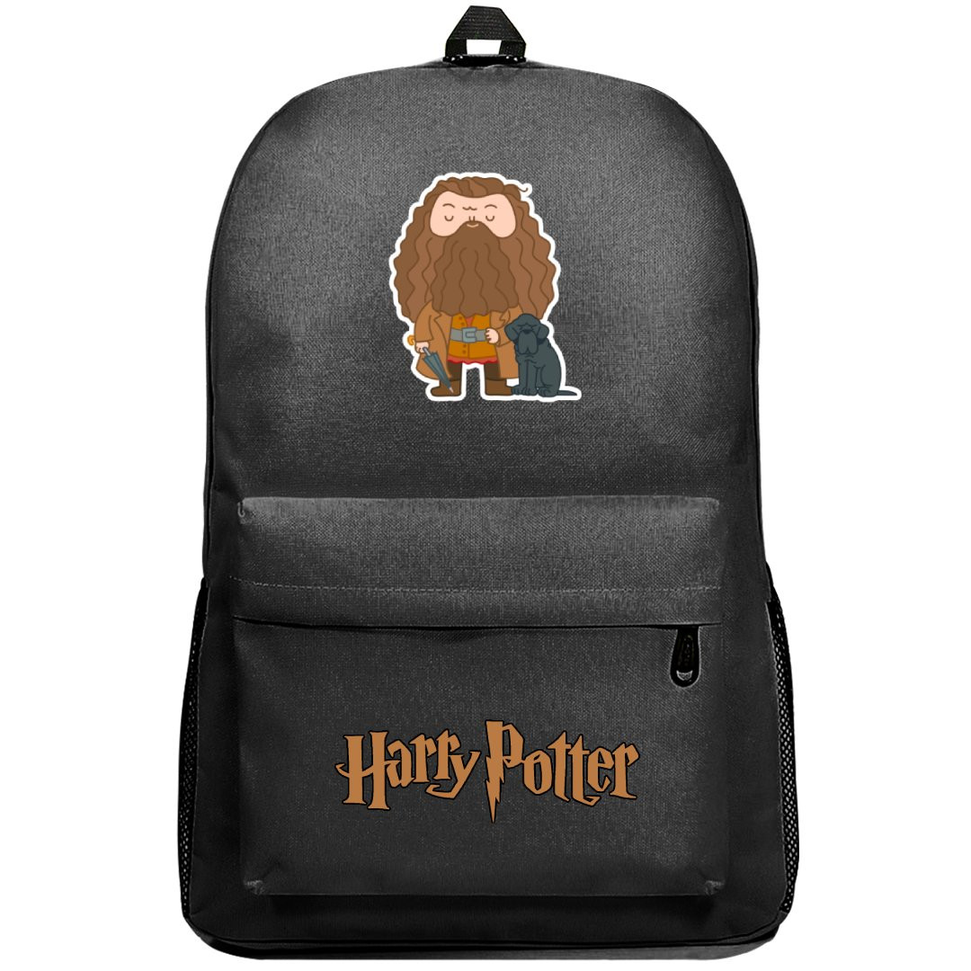 Harry Potter Hagrid Backpack SuperPack - Hagrid And Fug Standing Cartoon Sticker Art