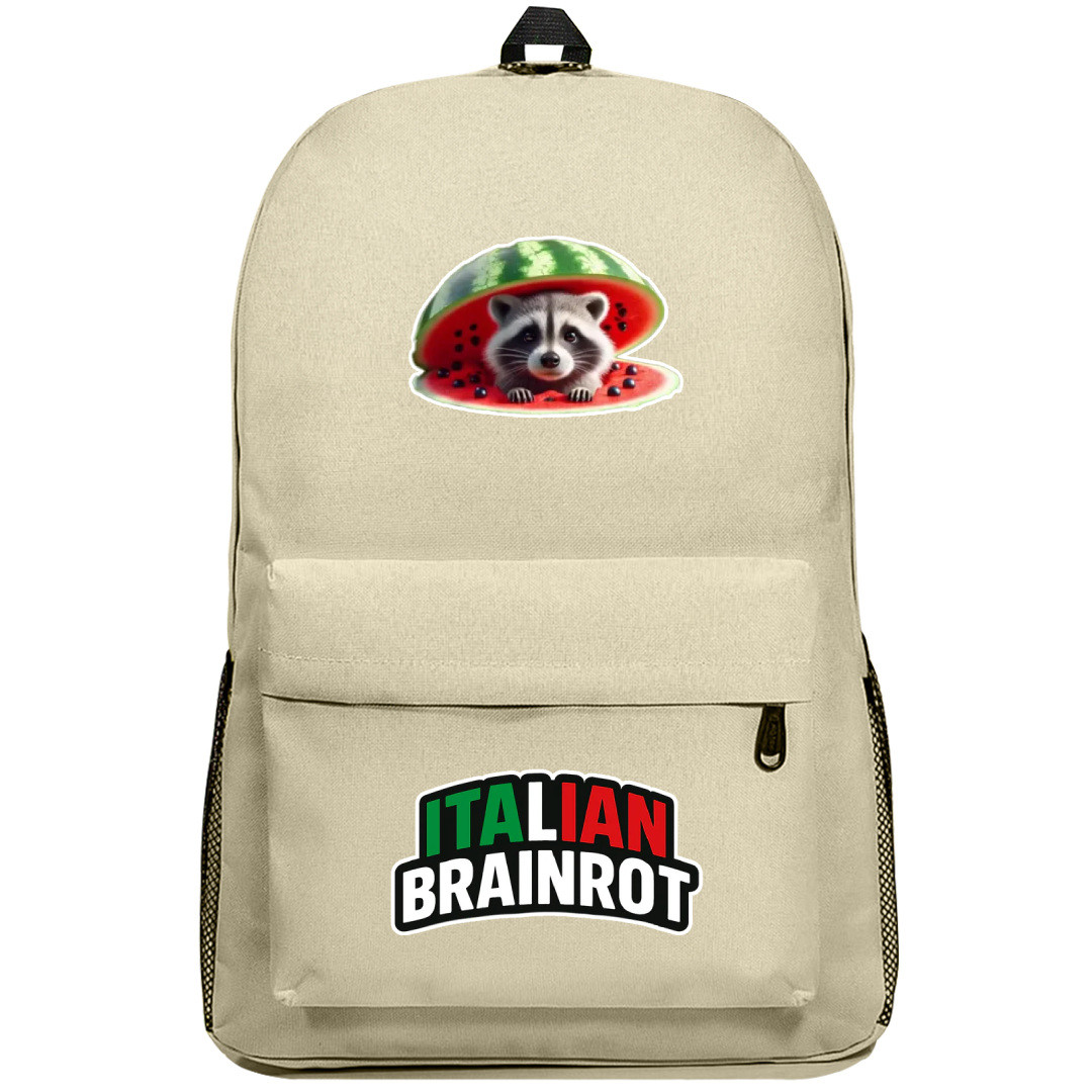 Italian Brainrot Raccooni Watermelunni Backpack SuperPack - Raccooni Watermelunni Characters Series Art