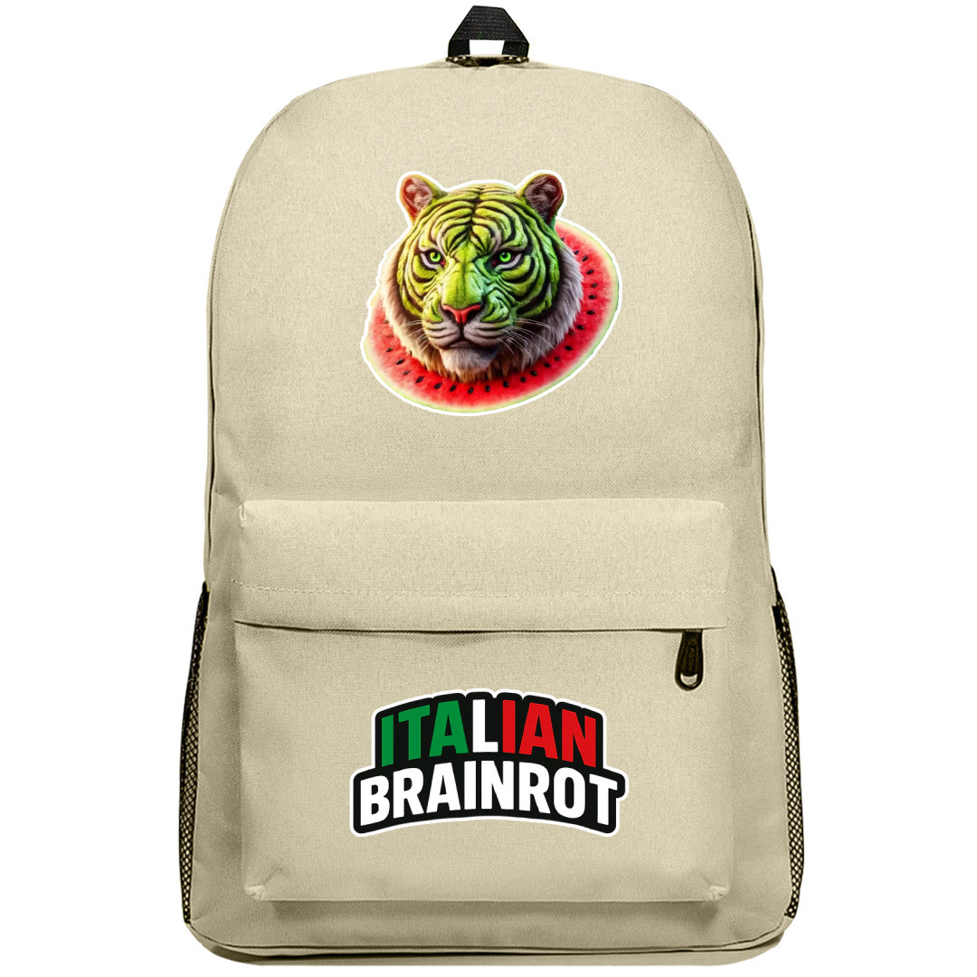 Italian Brainrot Tigrrullini Watermellini Backpack SuperPack - Tigrrullini Watermellini Characters Series Art