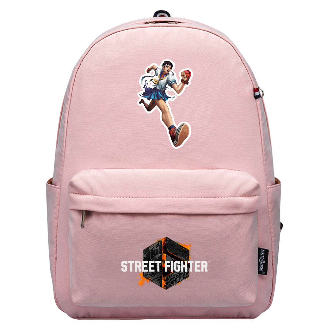 Street Fighter 6 Sakura Kasugano Backpack SuperPack - Sakura Kasugano Running Sticker Art