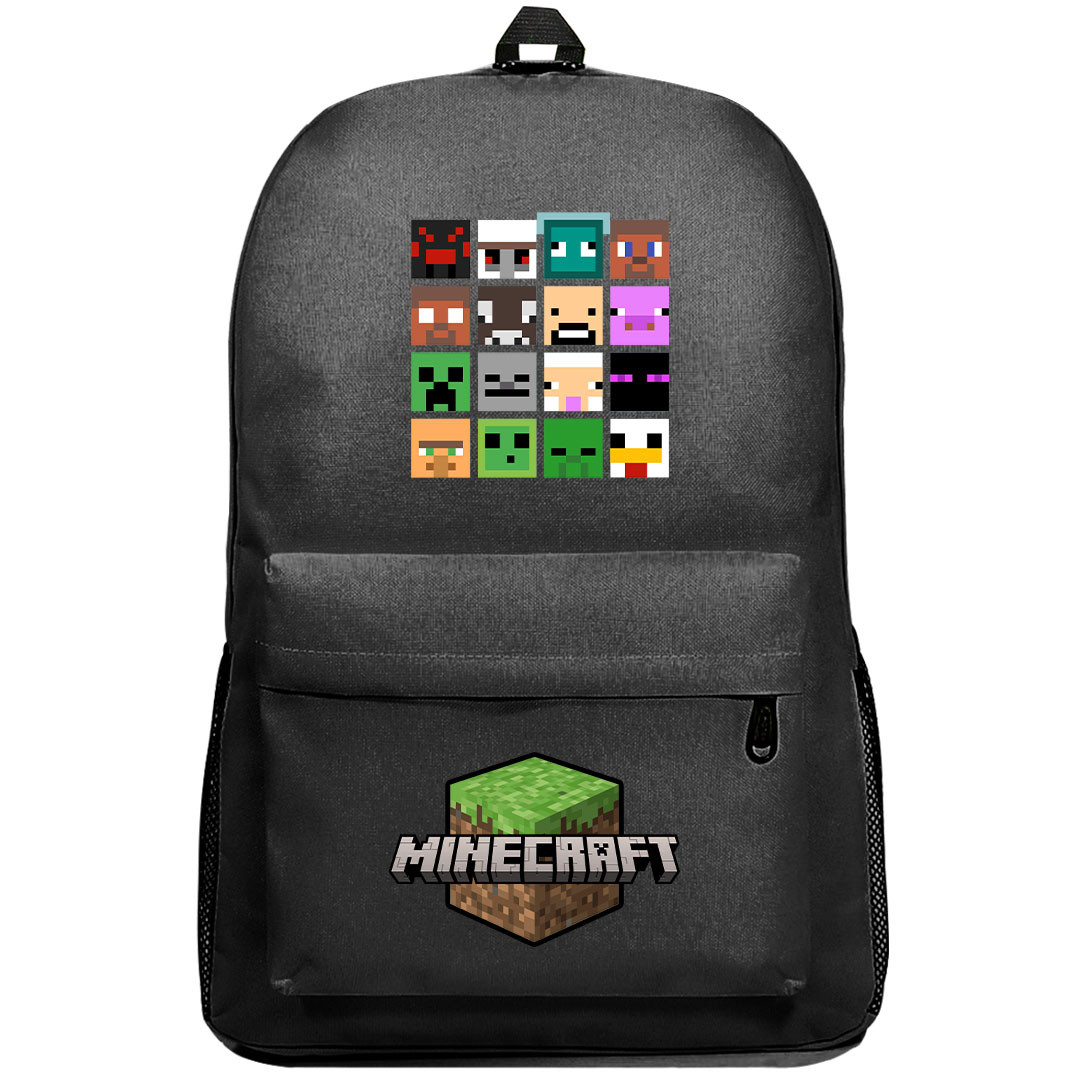 Minecraft Backpack SuperPack - Multiple Character Figure Heads Chibi Art Series