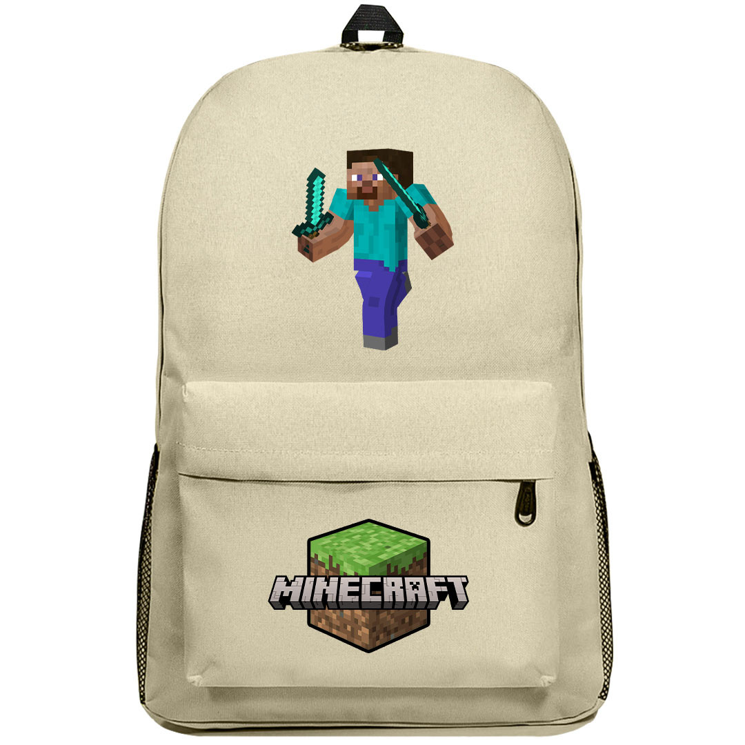 Minecraft Steve Backpack SuperPack - Steve With Double Diamond Swords Chibi Art Series