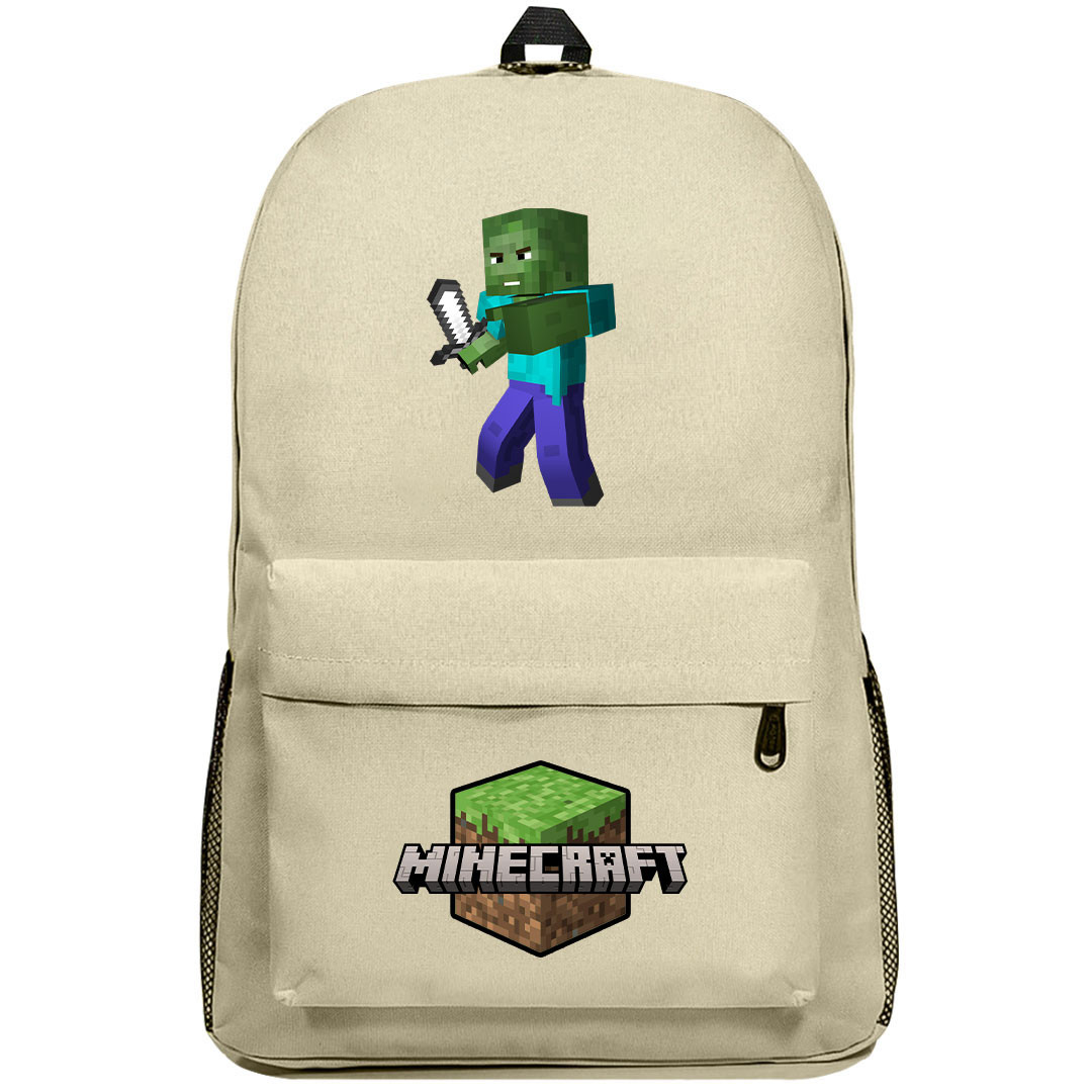 Minecraft Steve Backpack SuperPack - Zombie Steve With Sword Chibi Art Series