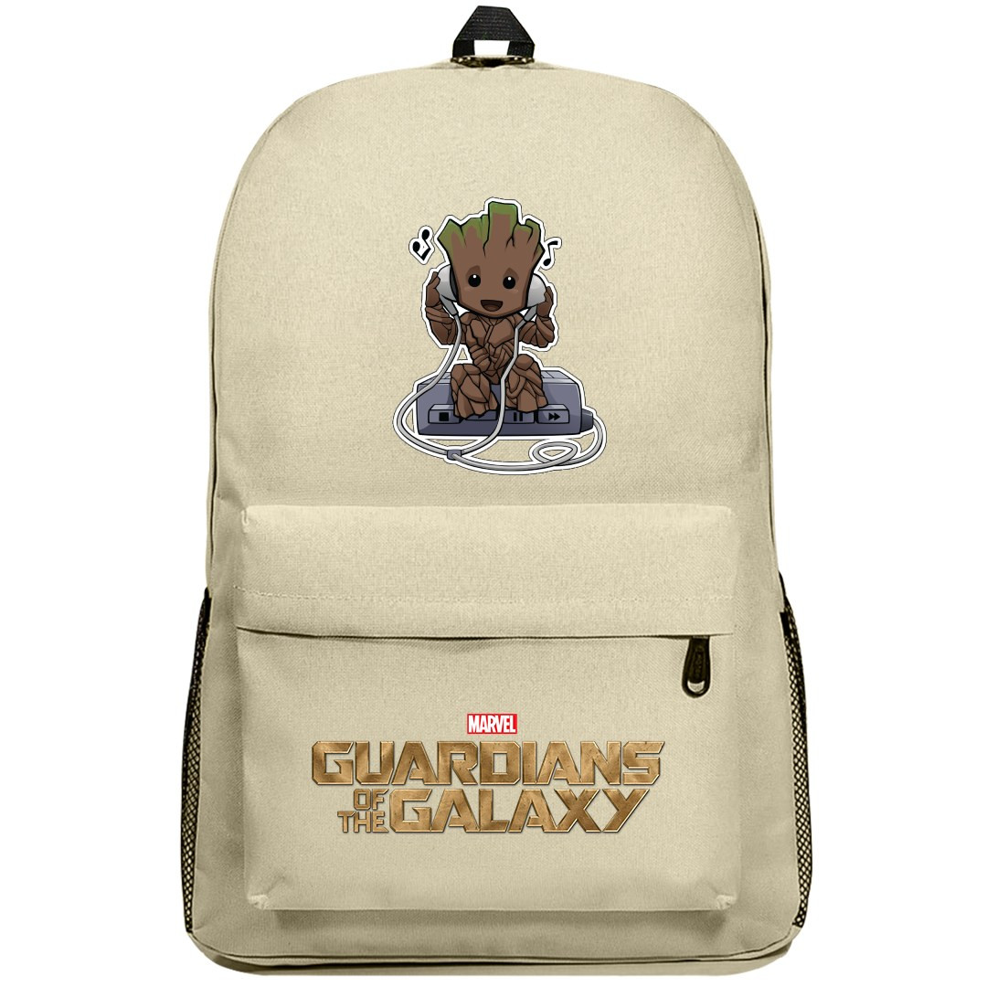 Guardians Of The Galaxy Groot Backpack SuperPack - Baby Groot Listening Music Chibi Art