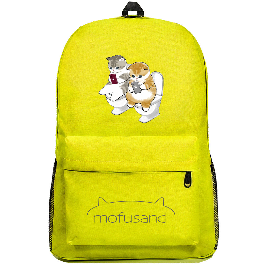 Mofusand Backpack SuperPack - Mofusand Watching Mobile On Toilet