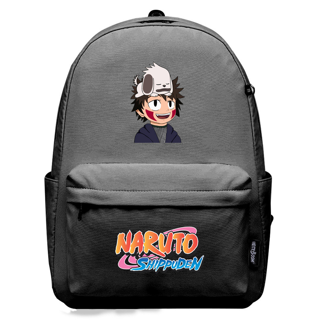 Naruto Shippuden Kiba Inuzuka Backpack SuperPack - Kiba Inuzuka and Akamaru Chibi Art Portrait