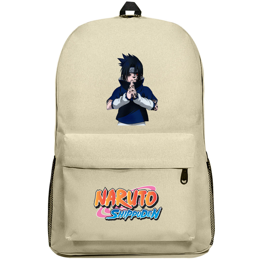 Naruto Shippuden Sasuke Uchiha Backpack SuperPack - Sasuke Uchiha Mudra In Curse Mark Mode Art