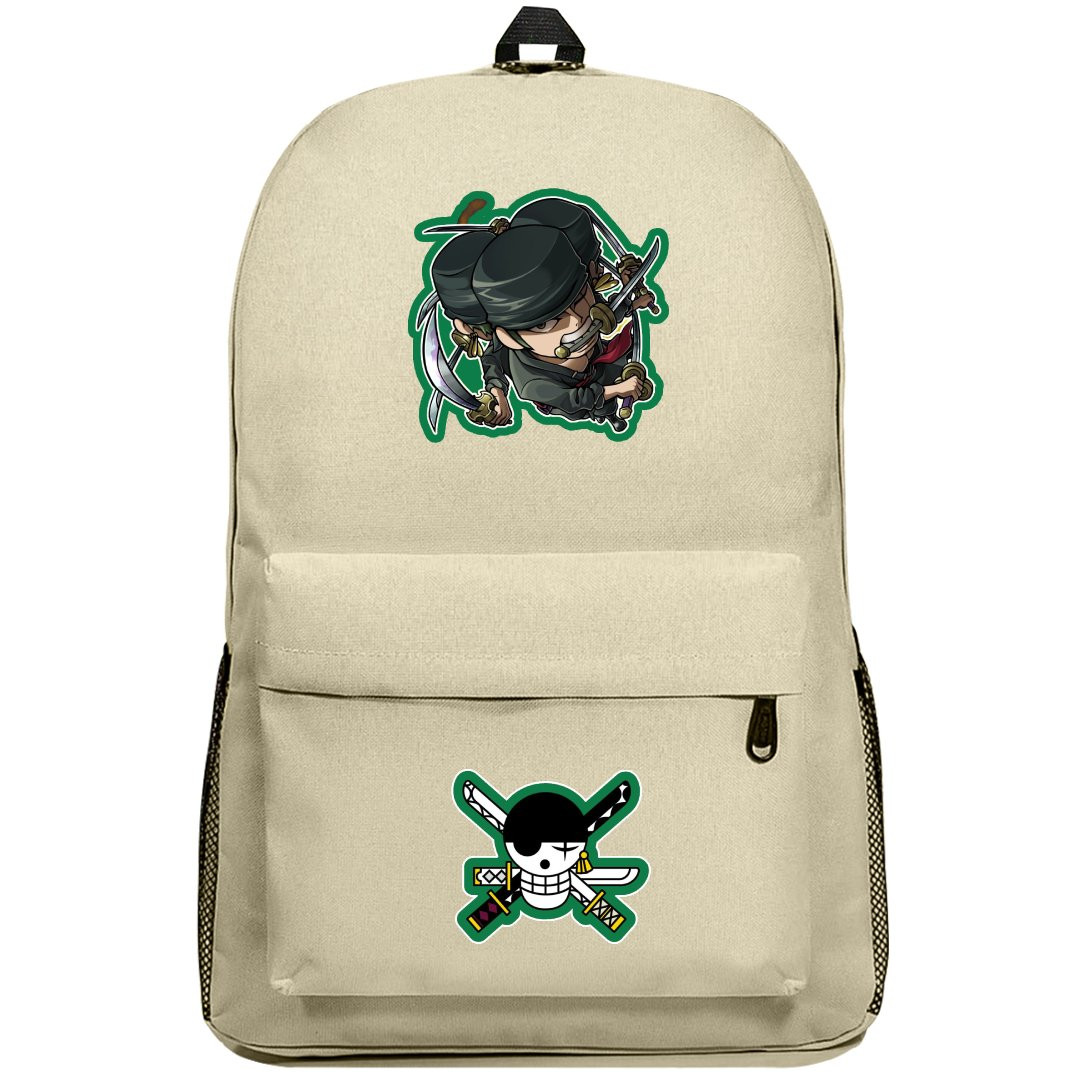One Piece Zoro Backpack SuperPack - Zoro Holding Knife Chibi Art