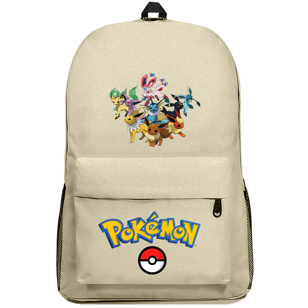 Pokemon Backpack SuperPack - Eevee Family - Flareon Vaporeon Jolteon Umbreon Espion Leafeon Glaceon Sylveon Evolution Cartoon Art Series