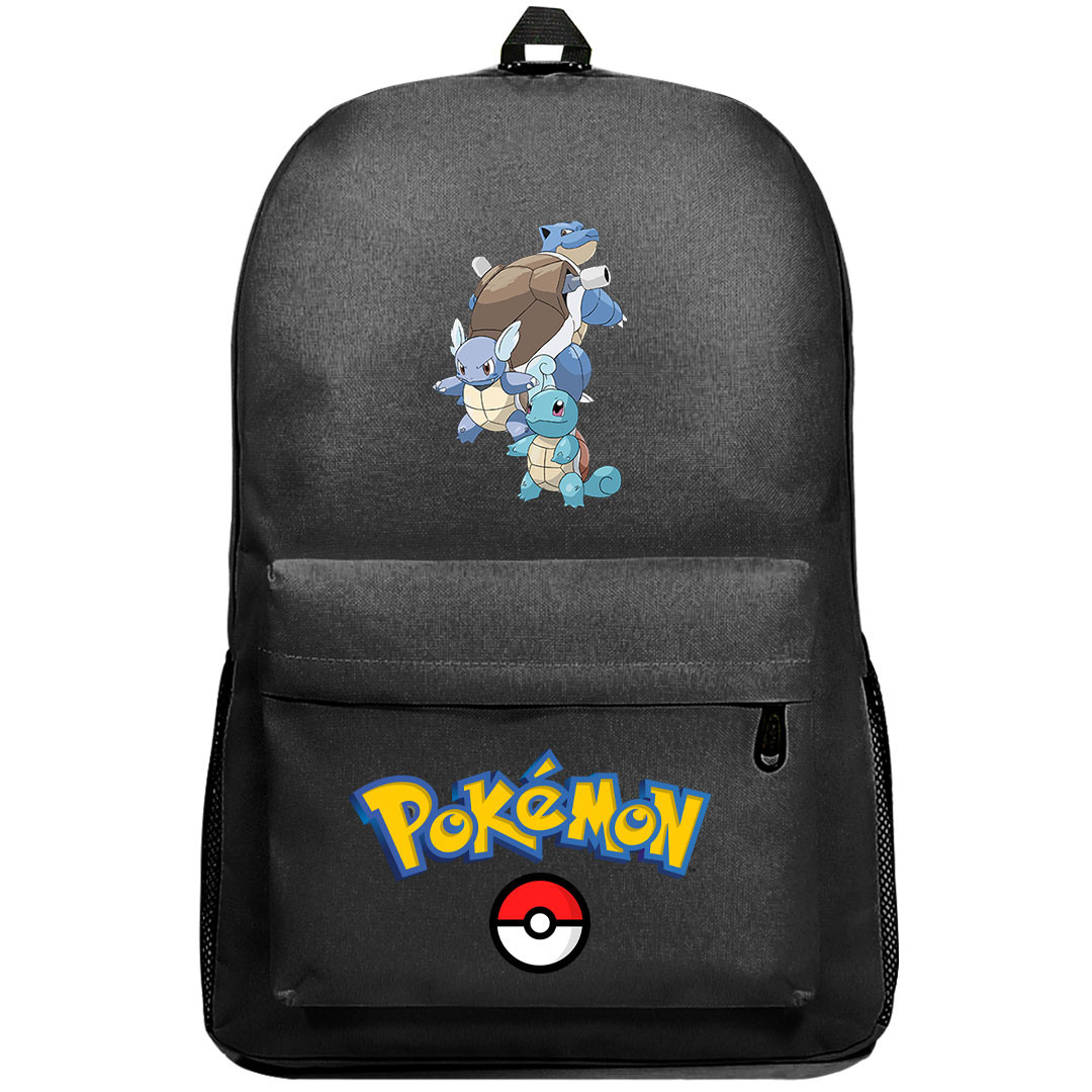 Pokemon Backpack SuperPack - Squirtle Wartortle Blastoise Evolution Cartoon Art Series