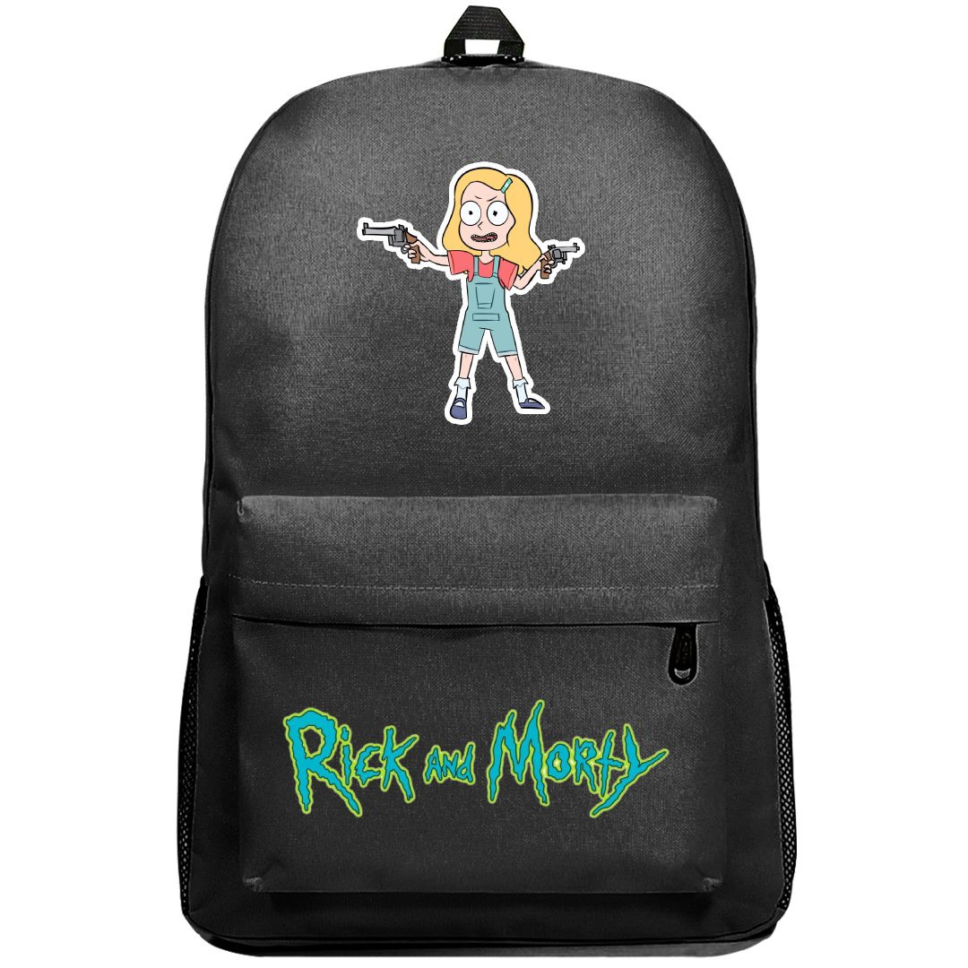 Rick And Morty Beth Smith Backpack SuperPack - Beth Smith Holding Guns